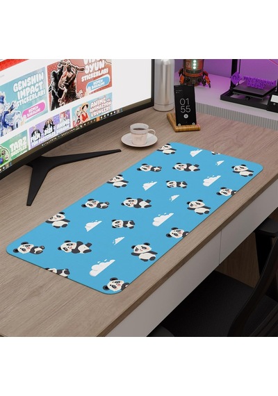 Panda Oyuncu Gaming Mouse Pad Kauçuk Kaymaz Taban Mousepad V1, 70x30 Xl