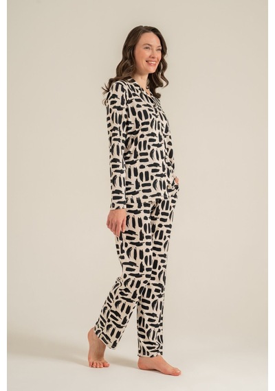 Pierre Cardin Kadın Krem Gömlek Pijama Takımı Pc9301-s-v1 Pc9301-s-v1