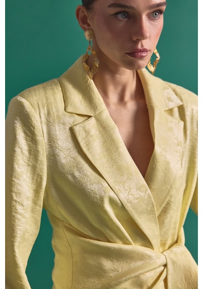Sateen Freya Ceket - Sarı-137140 Sarı