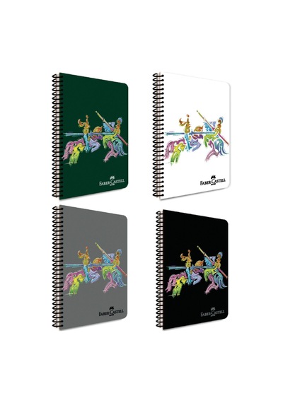 Knights Plastik Kapak Spiralli Defter 70 Gr. A4 80 Yp. Kareli 4 Adet 4 Renk Karışık
