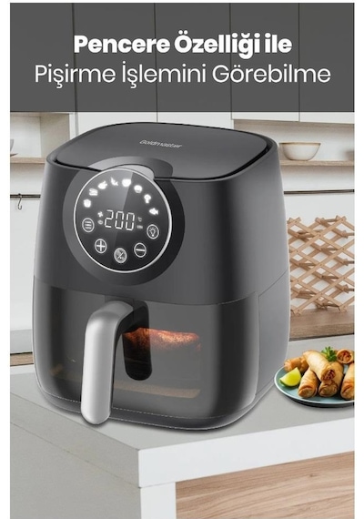Goldmaster GM-7419 Freefry Cam Kapak Hazneli Sıcak Hava Fritözü