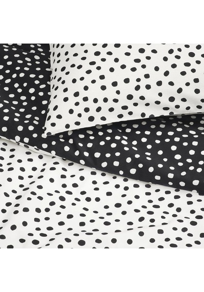 Ikea Björkgramal Tek Kişilik Nevresim Takımı 150 X 200 Cm Beyaz - Siyah