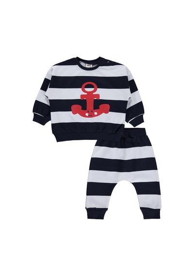 Civil Baby Çapa Baskılı 6-18 Ay Takım - Lacivert