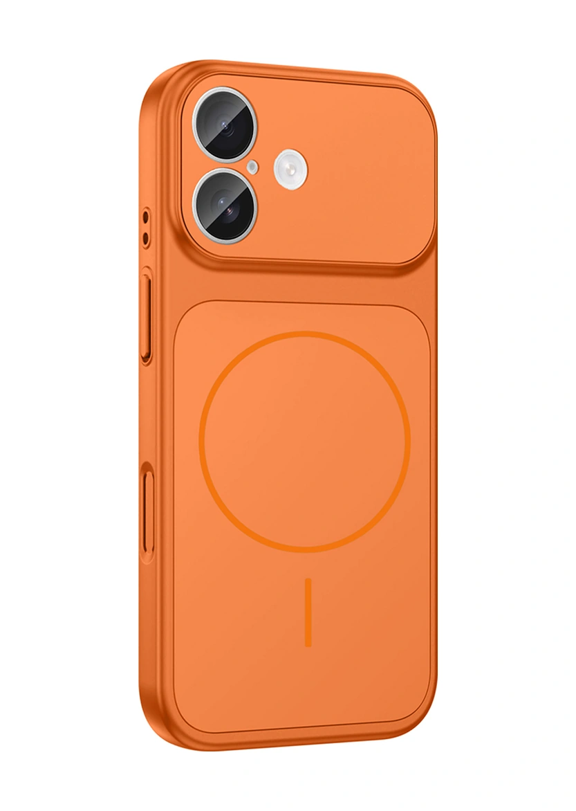 Apple Uyumlu iPhone 17 Kılıf M-safe Şarj Özellikli Kamera Korumalı Formen Kılıf Turuncu