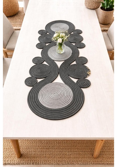 Jüt, Hasır,sarmal Model, Dekoratif Masa Örtüsü, Runner 40x110 Cm, Sehpa Örtüsü, Bohem Tarzı Antrasit Gri Antrasit Gri Jüt, Hasır,sarmal Model, Dekoratif Masa Örtüsü, Runner 40x110 Cm, Sehpa Örtüsü, Bohem Tarzı Antrasit Gri Antrasit Gri