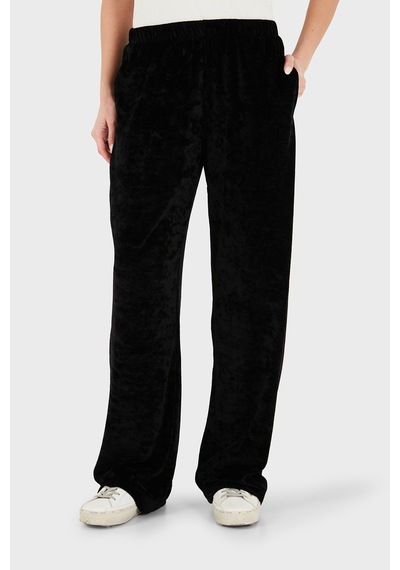 Emporio Armani Logolu Regular Fit Düz Paça Kadife Dokulu Eşofman Takımı Kadın Eşofman Takımı Ew004750 Af26228 Uc001 Siyah