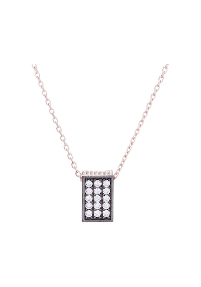 925 Ayar Gümüş Rose Rengi Swarovski Taşlı Kolye