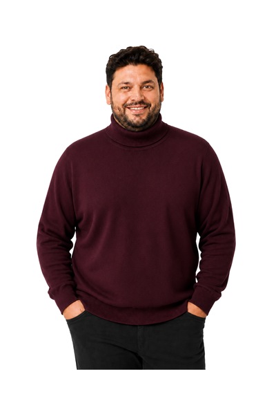 Battalmoda Erkek Büyük Beden Bordo Tam Balıkçı Pamuklu Kazak 3xl-4xl-5xl-6xl