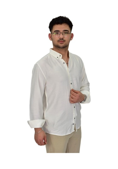 Erkek Spor Gömlek Regular Fit 9646 Bgl-st04411 Ekru