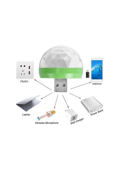 Apple Uyumlu iPhone Android Mini Sihirli Disko Topu 4W Led Usb Küre Magic Ball (339992130)