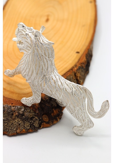 Aslan Model 925 Ayar Gümüş Telkari Biblo Aksesuar 201023080