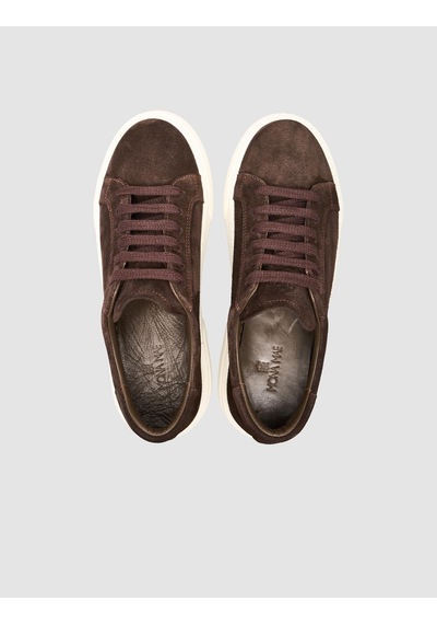 Monamae %100 Hakiki Süet Deri Kahverengi Kadın Sneaker Kahverengi