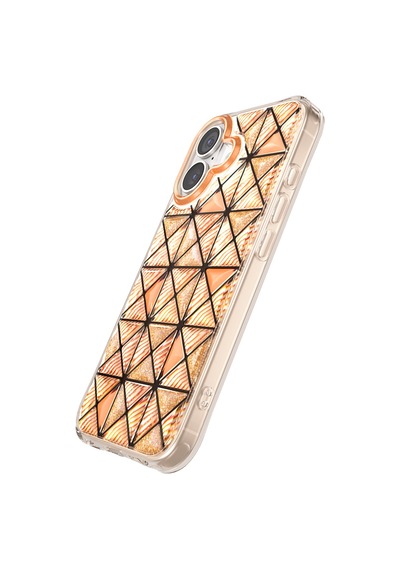İphone 17 Uyumlu Kılıf 3d Buz Blok Desenli Zore Paris Kairo Tpu Kapak Turuncu