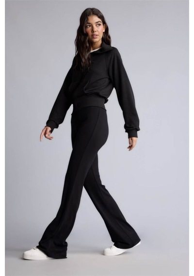 Defacto Flare Fit Ribana Siyah Kadın Pantolon E0628ax/bk81