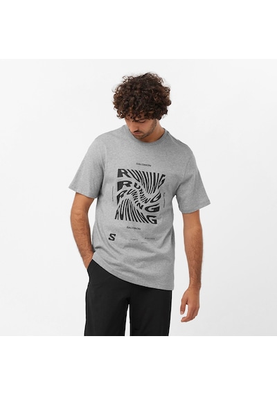 Salomon Runnıng Graphıc Ss Tee M Heather Grey Koşu T-shırt Lc2219 001