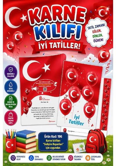 Ata Okul Öncesi Ve İlkokullar İçin Karne Kılıfı Gelişim Dosyasına Uygun Ürün Kodu:196 10 Adet
