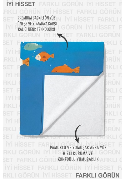 Kedi Figürlü Deniz Temalı Çocuk Plaj Havlusu - Mavi Minimalist Unisex Hızlı Kuruyan Mikrofiber Havlu Pastel Köpüğü Kedi Figürlü Deniz Temalı Çocuk Plaj Havlusu - Mavi Minimalist Unisex Hızlı Kuruyan Mikrofiber Havlu Pastel Köpüğü