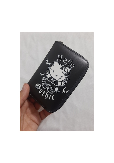 Owlbag Company Owl Bag Hello Kity Gothic Desenli Tasarım Suni Deri Cüzdan Çok Renkli