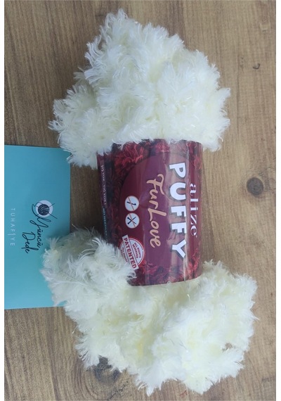 5 Adet Puffy Furlove 62 Elle Örülen Kalpli Yastık Bebek Battaniyesi Örgü Ipi Kürk Yapılı Puffy
