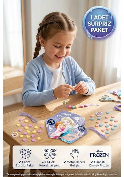 Disney Frozen Silgili Arkadaş Bilekliği Dıy Kendin Yap Sürpriz Paket 1 Adet 14x13 Cm