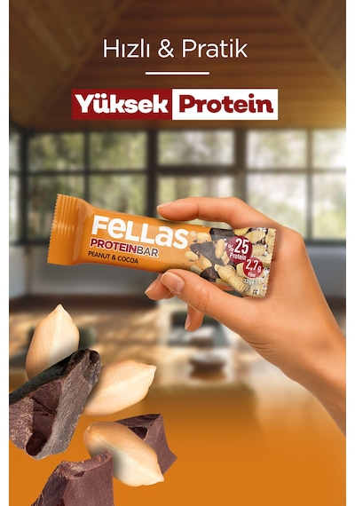 Fellas Protein Bar - Yer Fıstıklı Ve Kakaolu 12 x 32 G