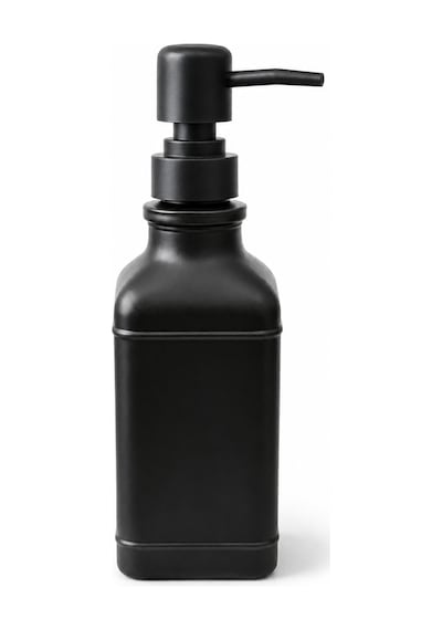 Aura Cam Sıvı Sabunluk 400 Ml Siyah Pompalı Modern Dekoratif Banyo Ve Mutfak Dispenseri - 19,5 Cm X 6 Cm X 6 Cm