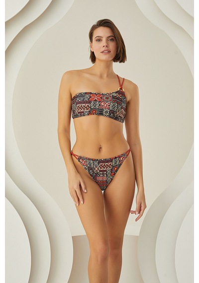Loya Kadın Renkli Lave İp Detaylı Tek Alt Bikini Çok Renkli