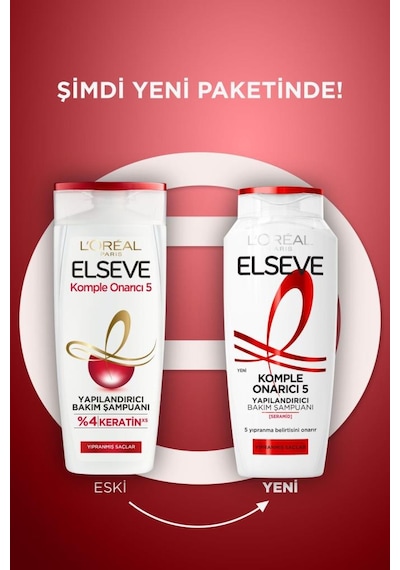 L'Oreal Paris Elseve Komple Onarıcı 5 Yapılandırıcı Bakım Şampuanı 3 x 300 ML
