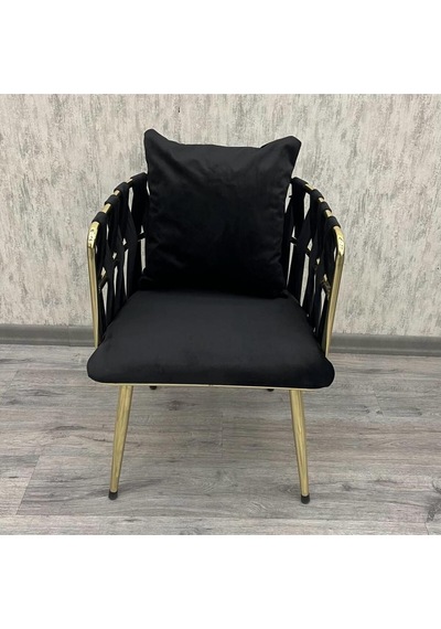 Tekli Siyah Gözde Sandalye Gold