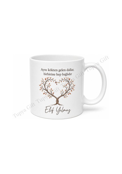 Kardeş İçin Kişiye Özel İsimli Baskılı Kupa Bardak Aile Hediyesi Beyaz / Çok Renkli