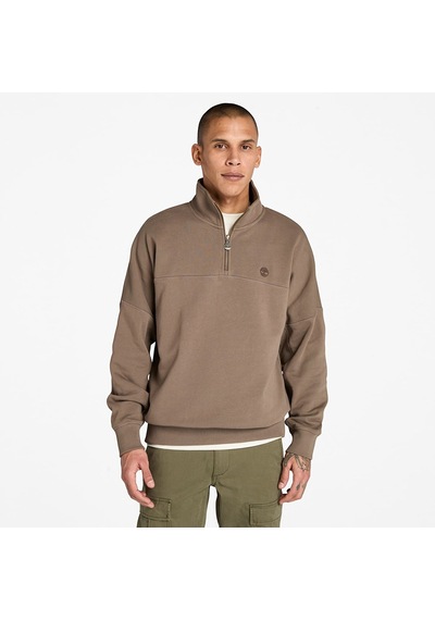 Timberland Çeyrek Fermuarlı Erkek Sweatshirt Kahverengi