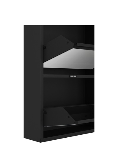 Ceha Tablalı 4'lü Metal Ayakkabılık - Siyah/aynalı K.AYK-2.4/A/AC/P9005