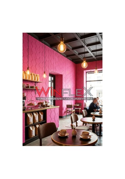 Winflex 12'li Altıgen Akustik Kumaş Panel 17x20 Cm Fuşya
