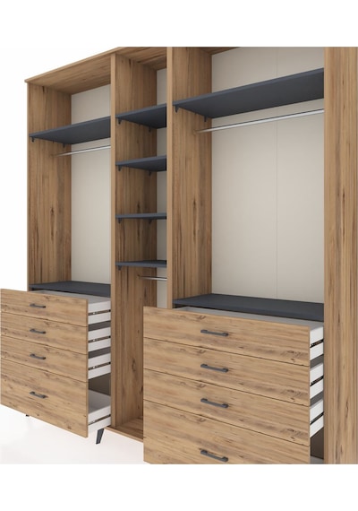 Hyperion Dolap 8 Raflı 8 Çekmeceli 3 Askılı 220x44x243 Çam-antrasit/çam Antrasıt/atlas Çam Hyperion Dolap 8 Raflı 8 Çekmeceli 3 Askılı 220x44x243 Çam-antrasit/çam Antrasıt/atlas Çam