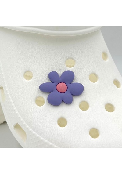 Crocs Terlik Süsü Ve Aksesuarı , Çanta Süsü Jibbitz 3d Çiçek 03 Logo Aksesuar Lila-pembe