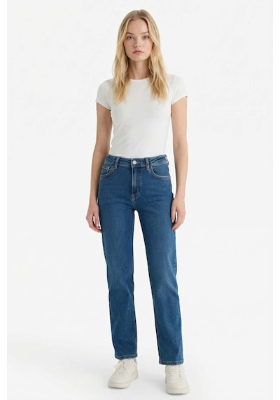 Defacto Comfort Straight Normal Bel Bilek Boy Jean Yıkamalı Pantolon F9726ax25wnnm34 Mavi-nm34