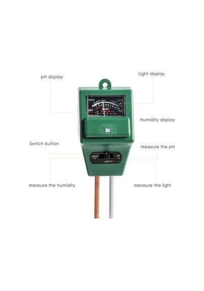 Toprak Ph Ölçer, Nem/güneş Işığı Ve Ph Testi İçin Dijital 3'ü 1 Arada Toprak Test Kiti, Ev Ve Bahçe, Bitkiler, Çimen, Çiftlik, Bitki Ve Bahçe Aletleri, İç Mekan/dış Mekan Kullanımı İçin Prob