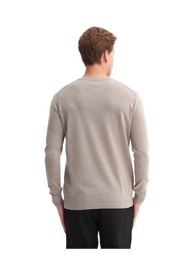 Cazador Slim Fit Soft Touch Basic Bisiklet Yaka Kazak-33155 Gri