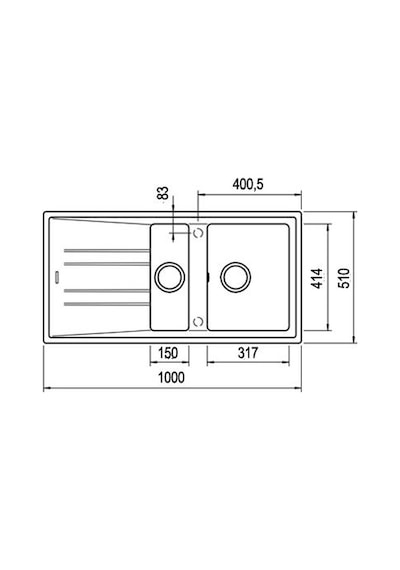 Teka Stone 60 B-TG 1½B 1D Granit Eviye Beyaz