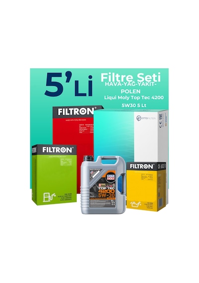 Filtron Opel Insignia 2.0 Dizel 170 Hp Filtre Bakım Seti Liqui Moly Motor Yağlı (2015-2017) 5 Li -