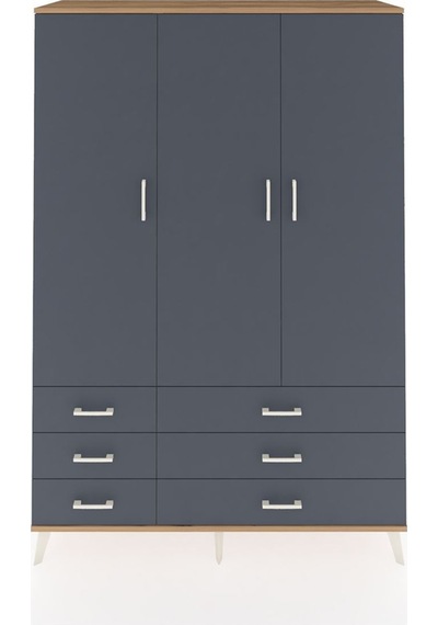 Hyperion Dolap 5 Raflı 6 Çekmeceli Tek Askılı 132x44x195 Çam-antrasit/antrasit Antrasıt/antrasıt Hyperion Dolap 5 Raflı 6 Çekmeceli Tek Askılı 132x44x195 Çam-antrasit/antrasit Antrasıt/antrasıt