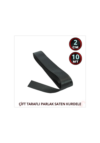 Saten Kurdele, 2cm X 10mt - Siyah 0 - 99