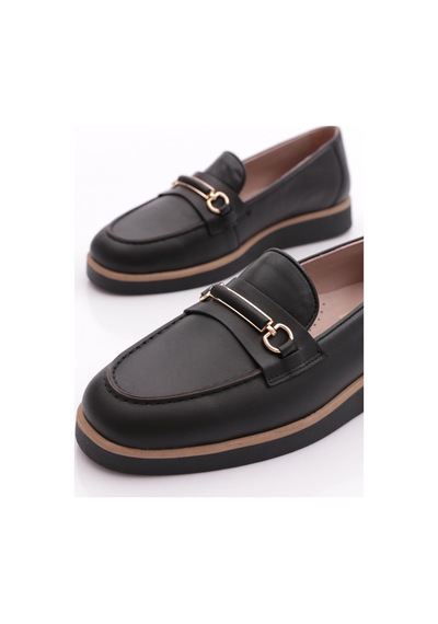 Dgn 410 Kadin Loafer Ayakkabi Siyah Napa