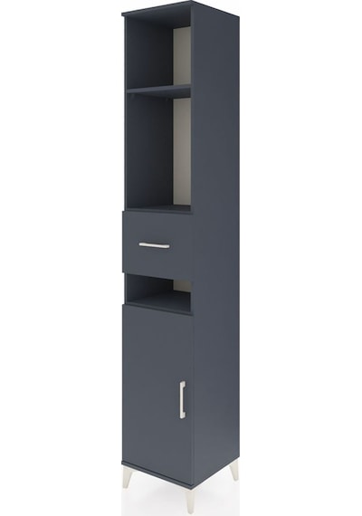 Hyperion Dolap 4 Raflı Tek Çekmeceli Tek Kapaklı 44x44x243 Antrasit-antrasit Antrasit
