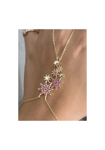 Mor Taşlı Yıldız Model Şahmeran Altın