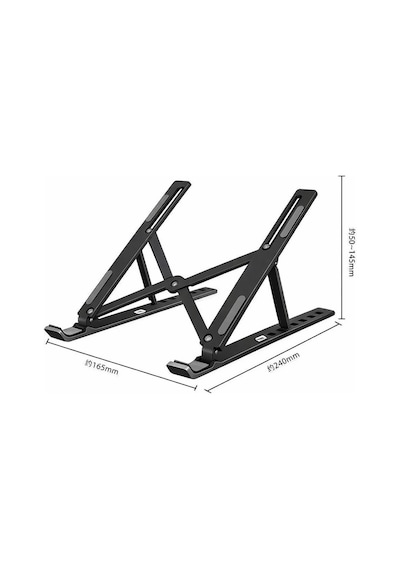 Novexa Katlanır Laptop Standı Metal Notebook Yükseltici Soğutma Tabanı 7-10 Kademe