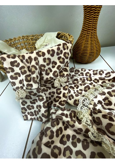 Hippil Baby Leopar Desenli 3lü Takım