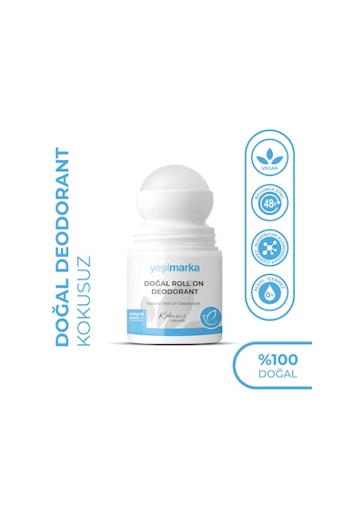 Yeşilmarka Kokusuz Doğal Unisex Roll-On Deodorant 50 ML