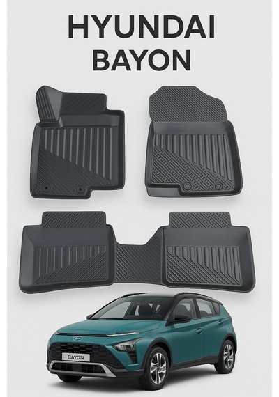Hyundai Bayon 2021+ Uyumlu 3d Havuzlu Oto Paspas Premium
