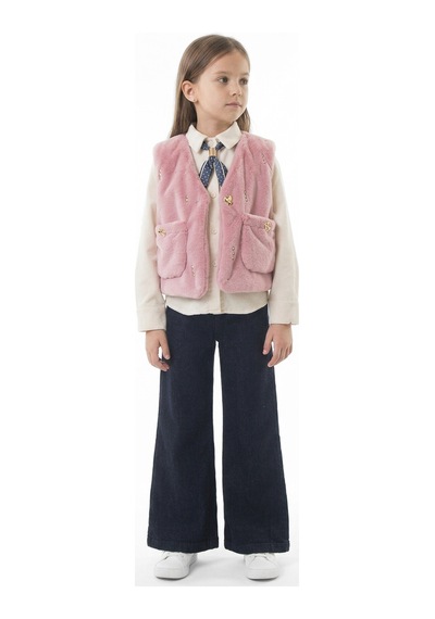 Xo Kids Kız Çocuk Folarlı 3lu Alt Üst Takım 7-14 Yaş 3953-4953 Pembe